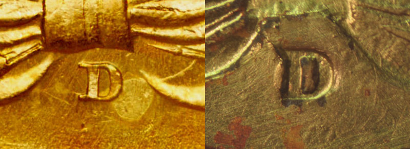 Counterfeit-Detection:-1861-D-Gold-Dollar-Added-Mintmark